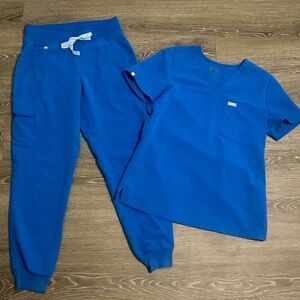 Figs Royal Blue Technical Scrub Set